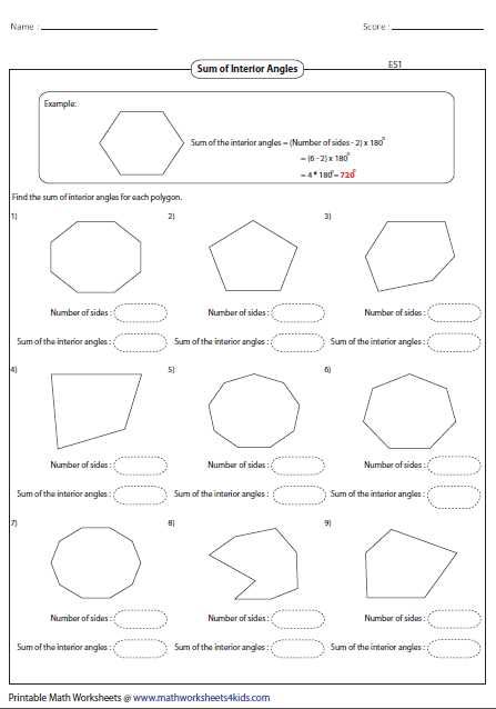 Areas of Regular Polygons Worksheet Answers