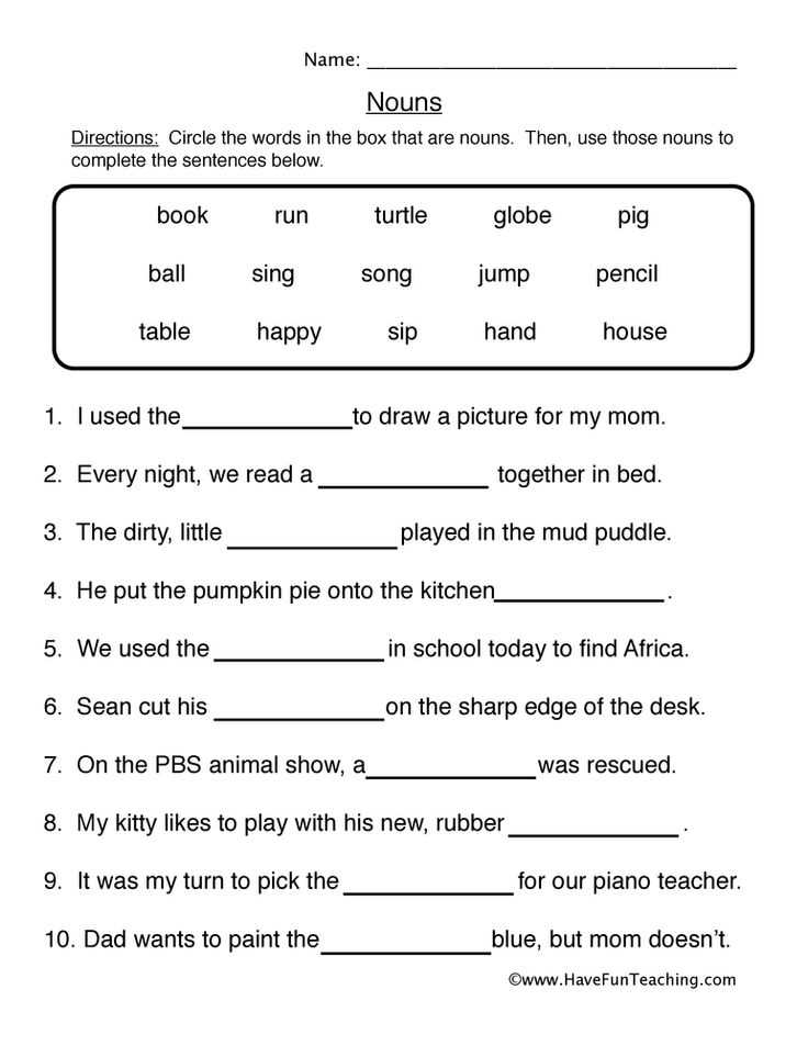 Sample Grammar Exercise: