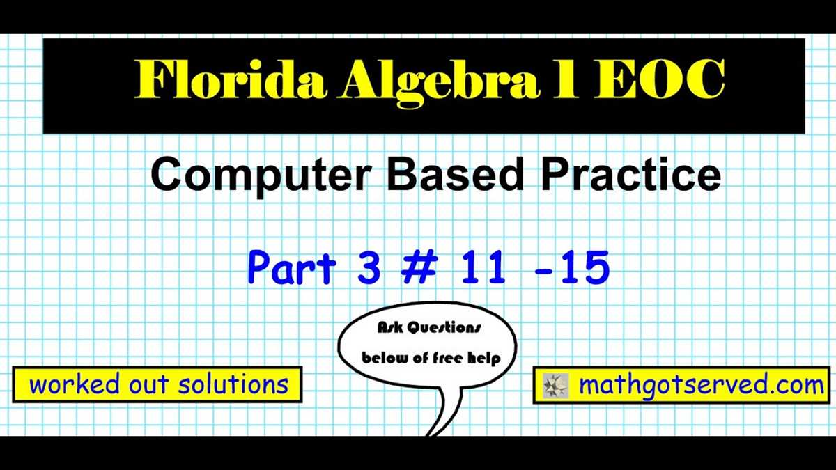 Important Concepts Covered in Algebra EOC Practice Test 3