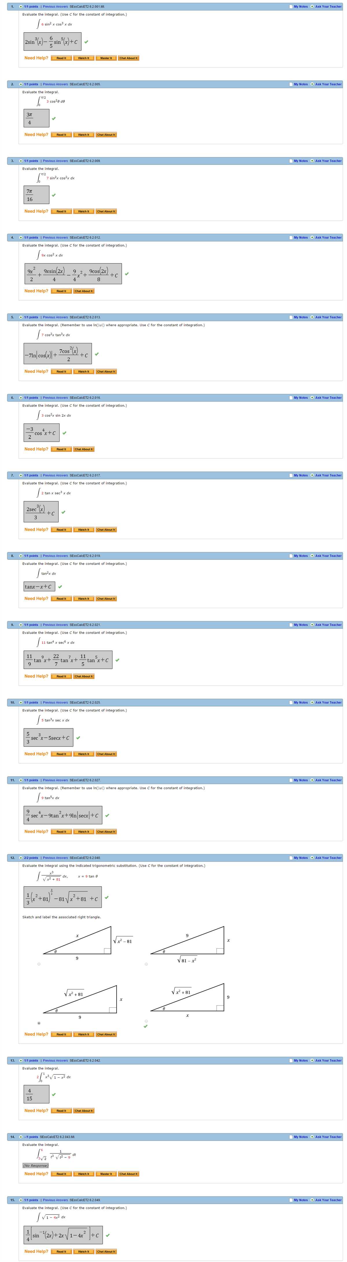 Features of Webassign