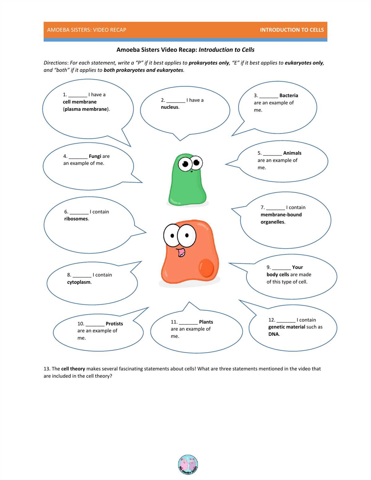 Amoeba sisters microscopes answer key