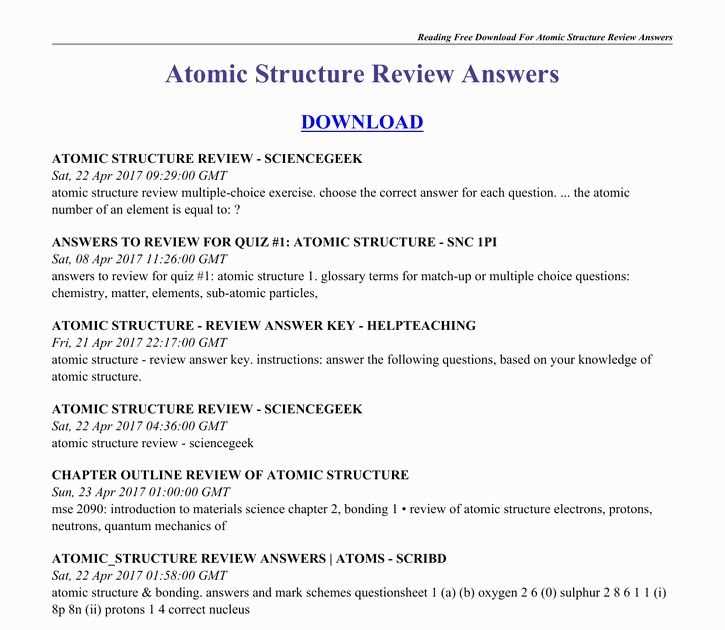 Common questions about atomic theory answered in downloadable PDF Atomic theory questions and answers pdf