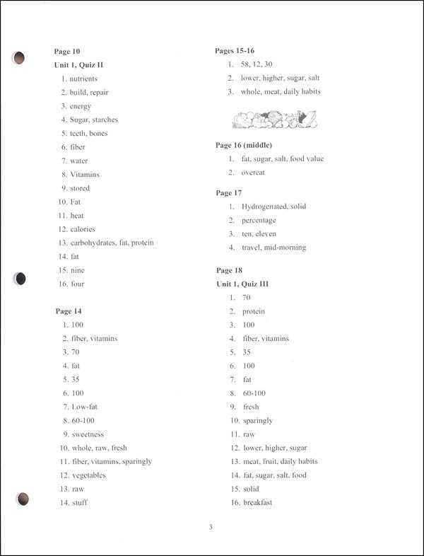 Candy Quiz Answer Key