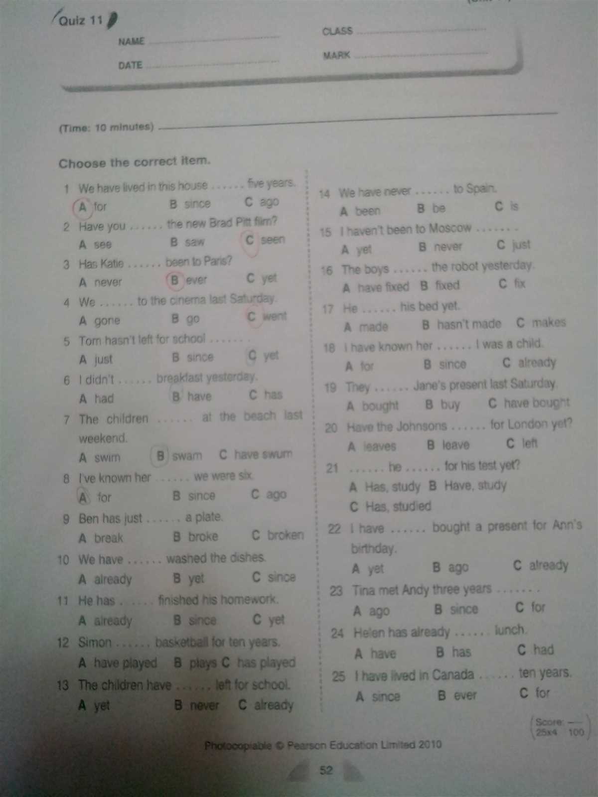 Solutions to the Chapter 6 Quiz Chapter 6 quiz answers
