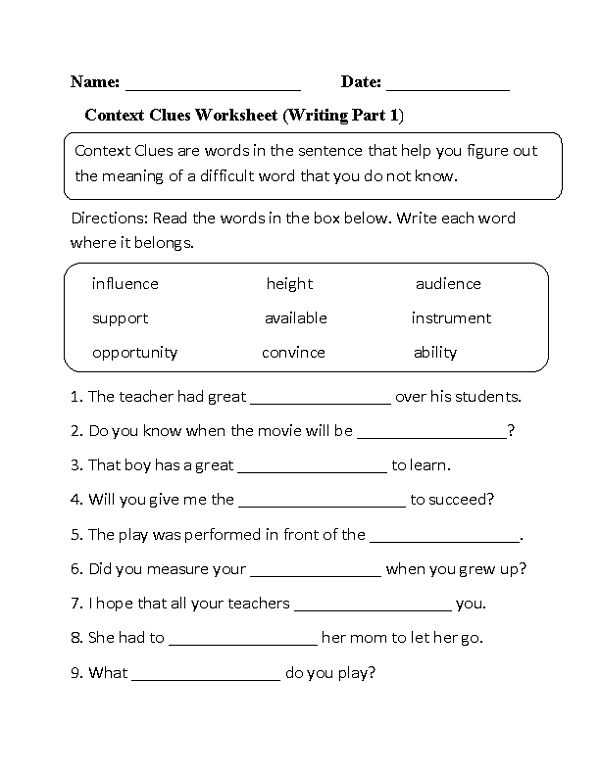 Cookie clues worksheet answers