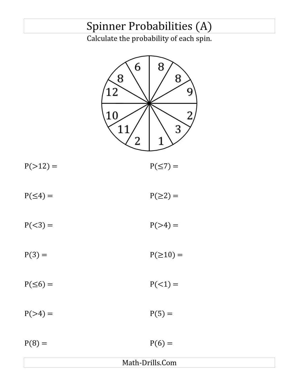 Solutions to Geometric Probability Worksheets Geometric probability worksheet answers