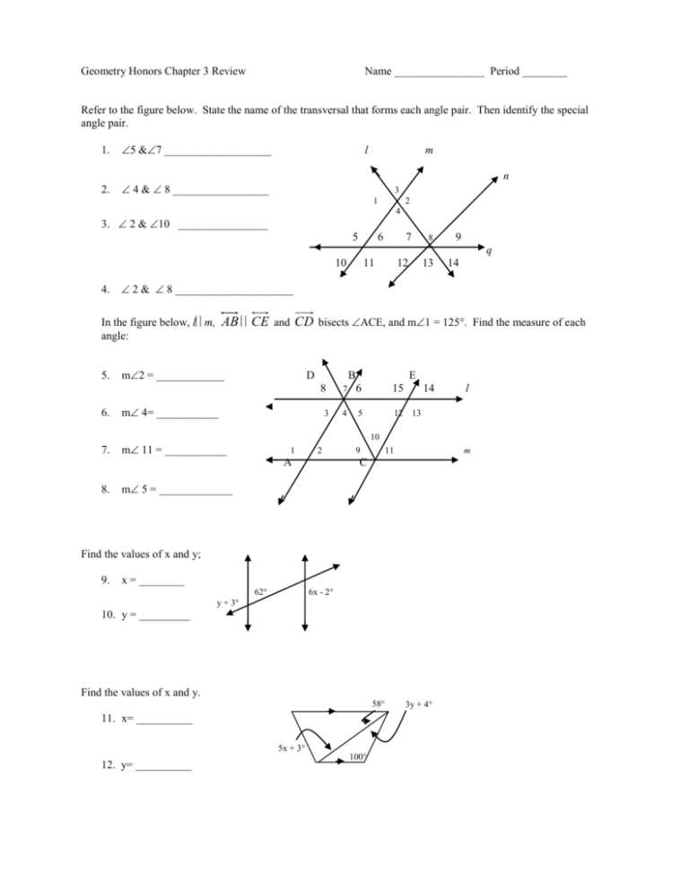 The Geometry Chapter 3 test PDF provides an opportunity for students to assess their understanding and identify areas where they may need additional practice or support. By taking the test, students can gauge their grasp of the subject matter and determine their level of preparedness for upcoming exams or assignments. It also serves as a valuable study resource, allowing students to review the material covered in Chapter 3 and reinforce their understanding of key concepts.