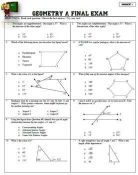 Geometry semester 1 final exam pdf