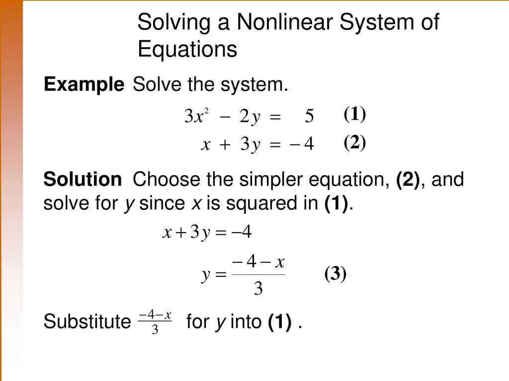 Methods for solving systems of equations algebraically