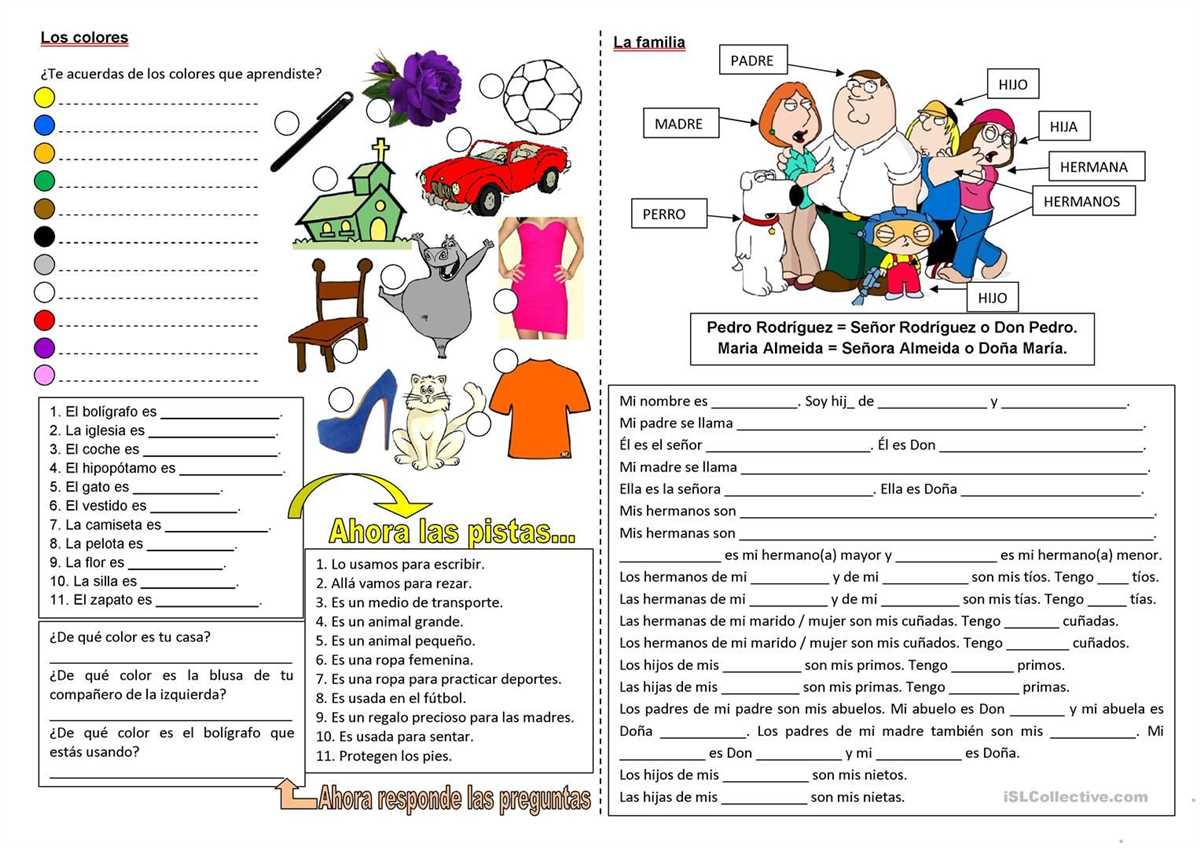 Los adjetivos worksheet: Practice exercises
