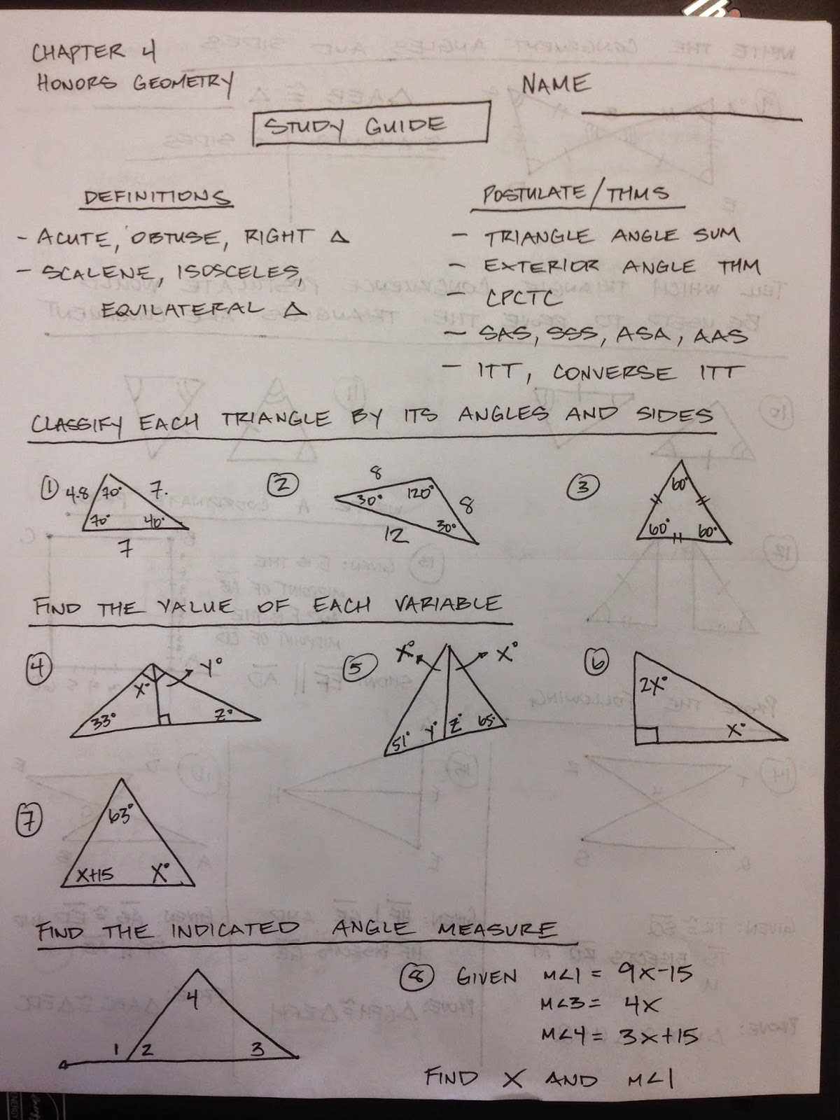 Preparing for Unit 4 Test - Mastering Congruent Triangles Unit 4 test study guide congruent triangles