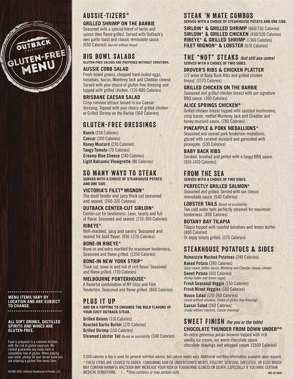 Gluten-Free Options on the Outback Menu