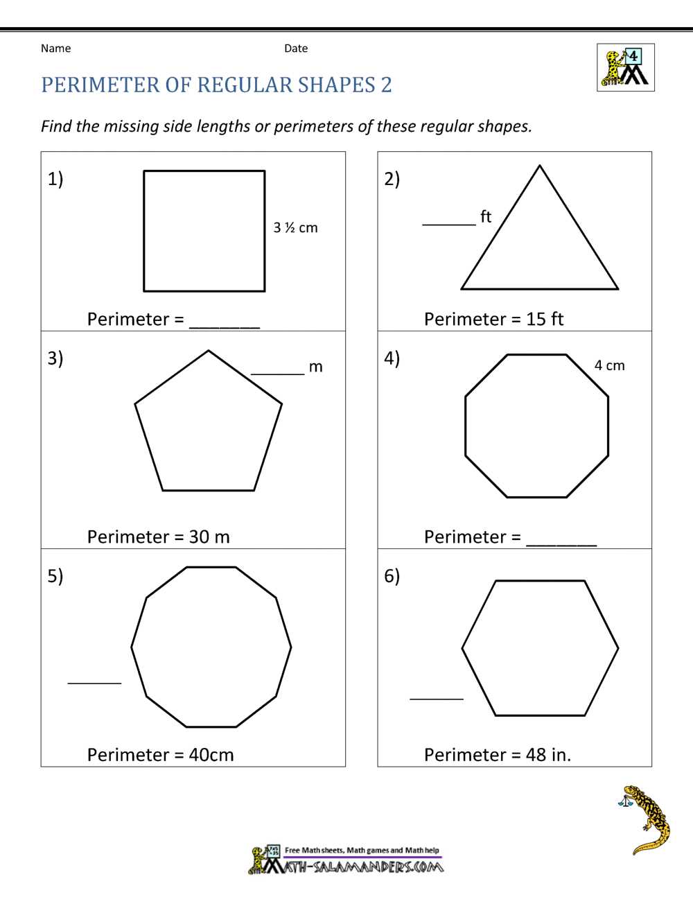 Formulas for Finding the Area of Regular Polygons