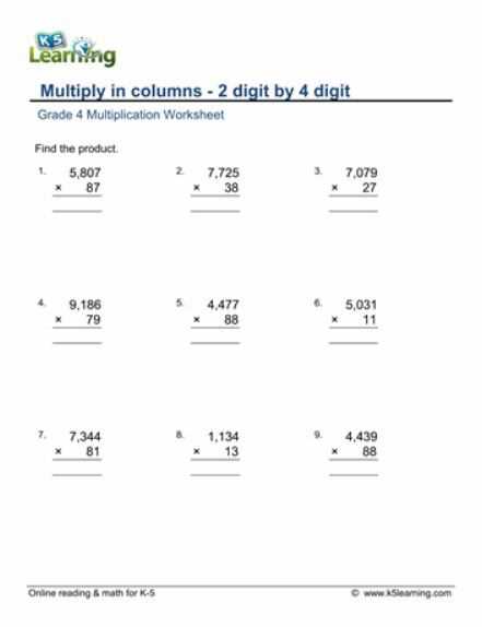 Lesson 11 Multiply Whole Numbers Answer Key