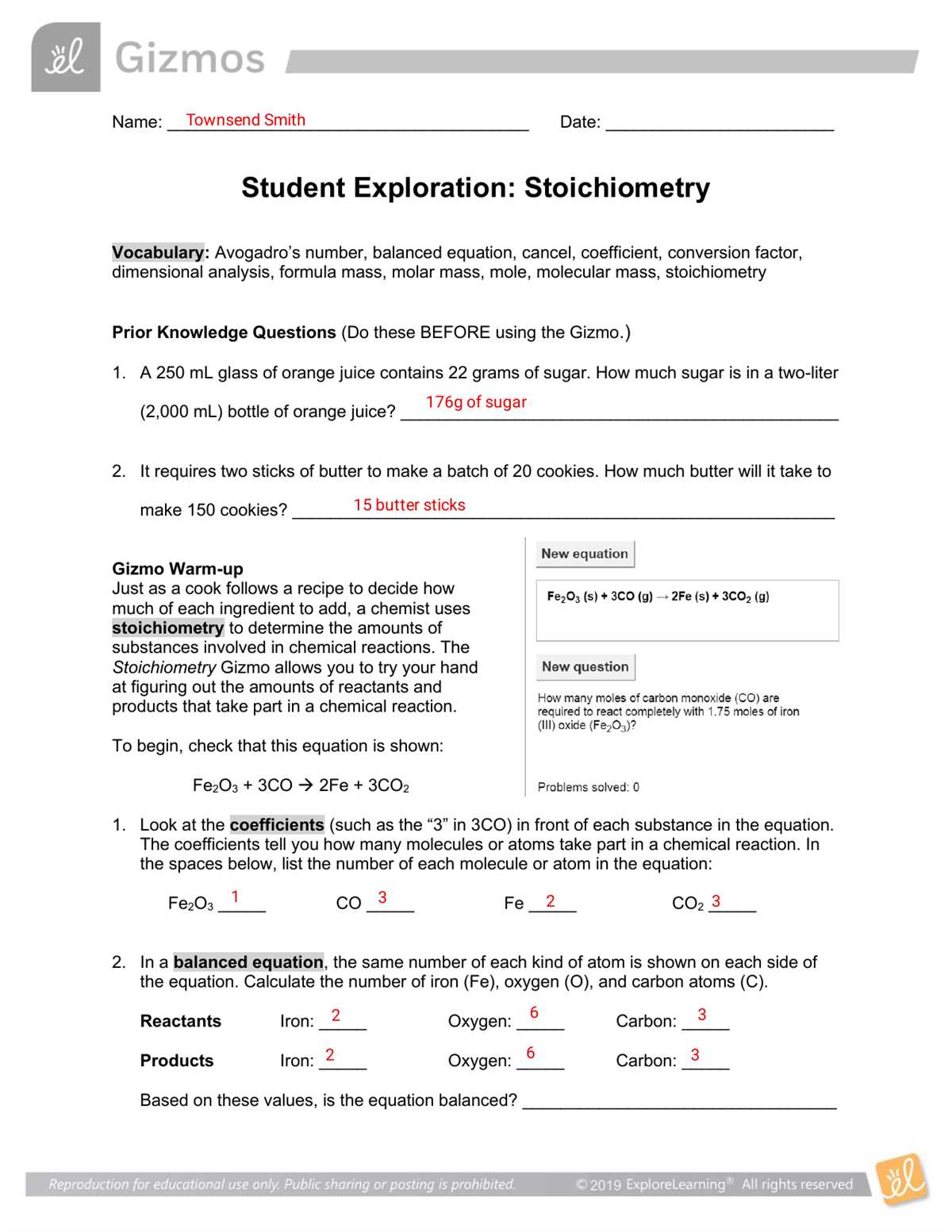 Pogil stoichiometry answer key pdf