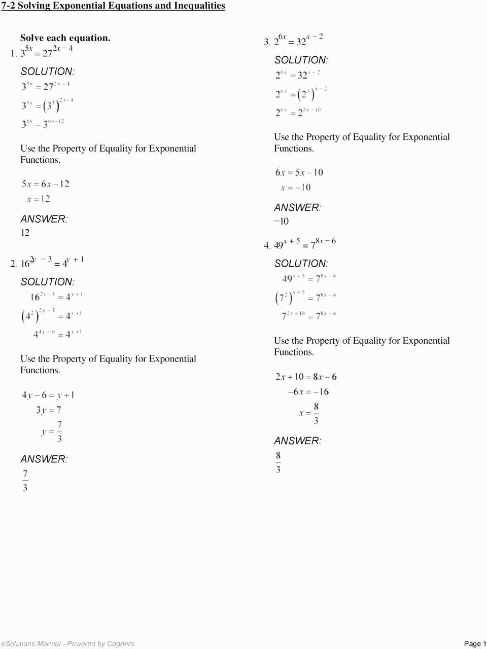 Solving Equations with Variables on Both Sides