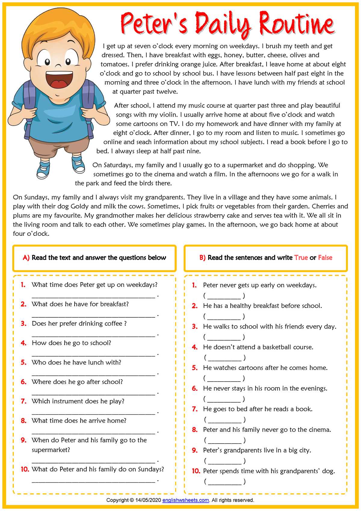 Comprehension Questions: Plot and Characters