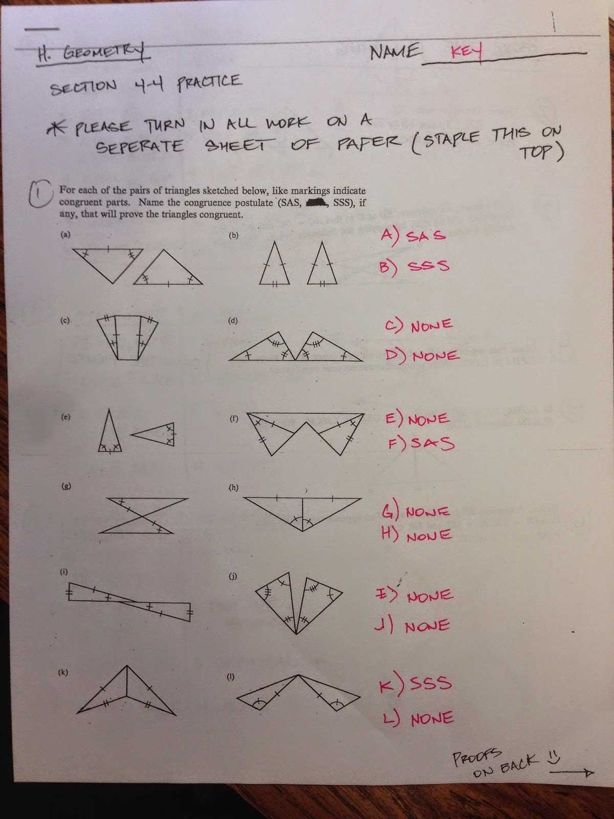 Properties of Congruent Triangles