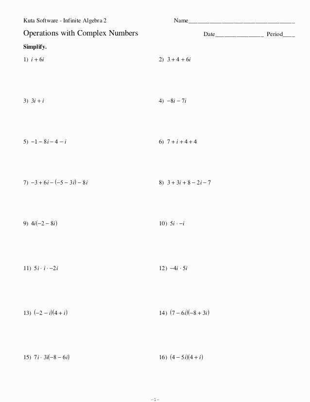Basic Operations with Complex Numbers
