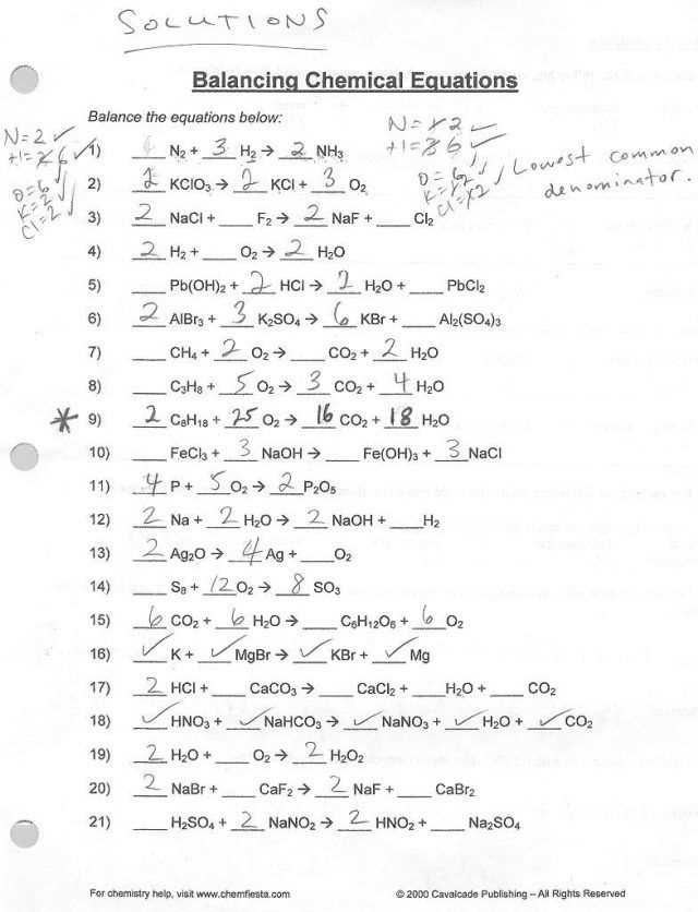 Master the Art of Balancing Equations with Chemfiesta.com Www chemfiesta com balancing equations worksheet answers