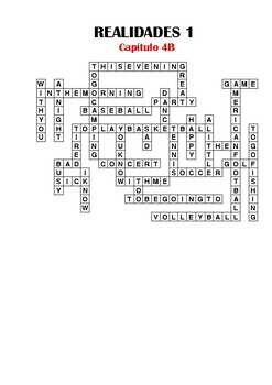 How to find answers to Realidades 2 Capitulo 2b Crossword?