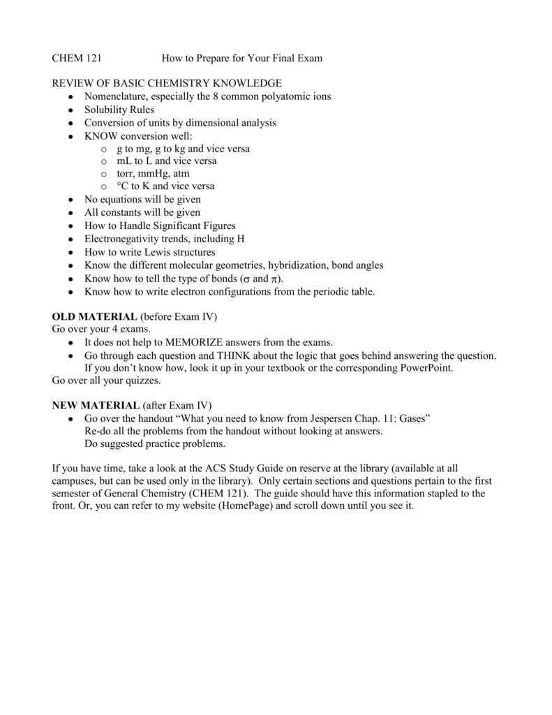 Important Equations and Formulas