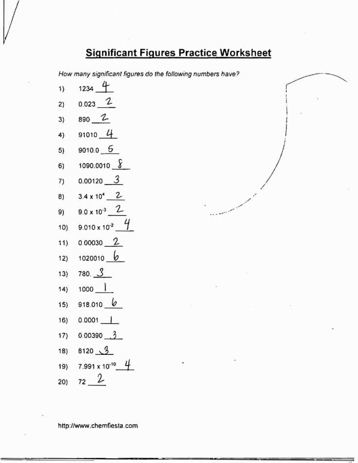 Chemistry Scientific Notation Worksheet Answer Key