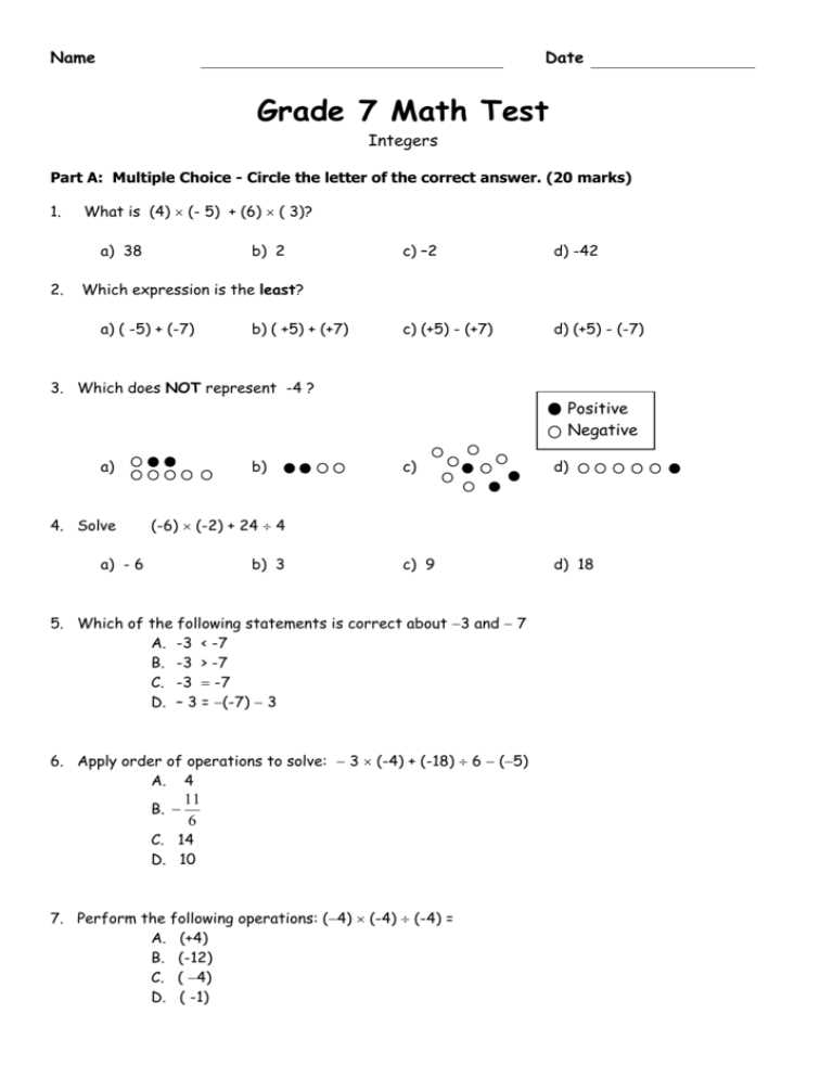 7th grade math final exam review