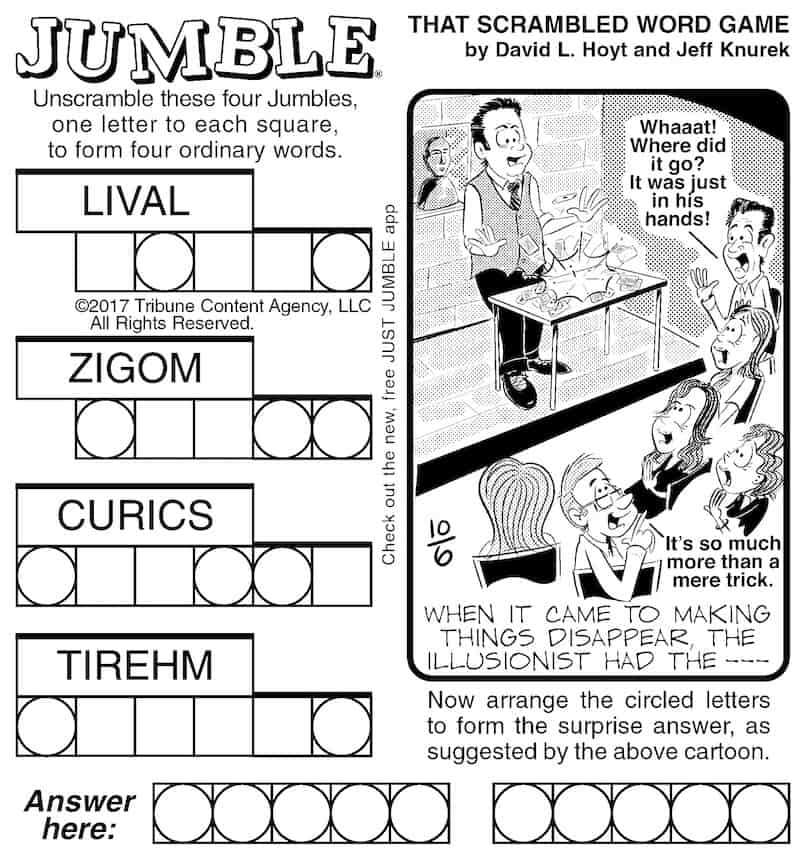 Unscrambling Solutions: Today's Gazette of Jumbled Answers Today's jumble answer gazette