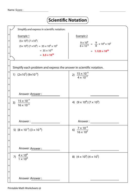 Adding and Subtracting Numbers in Scientific Notation