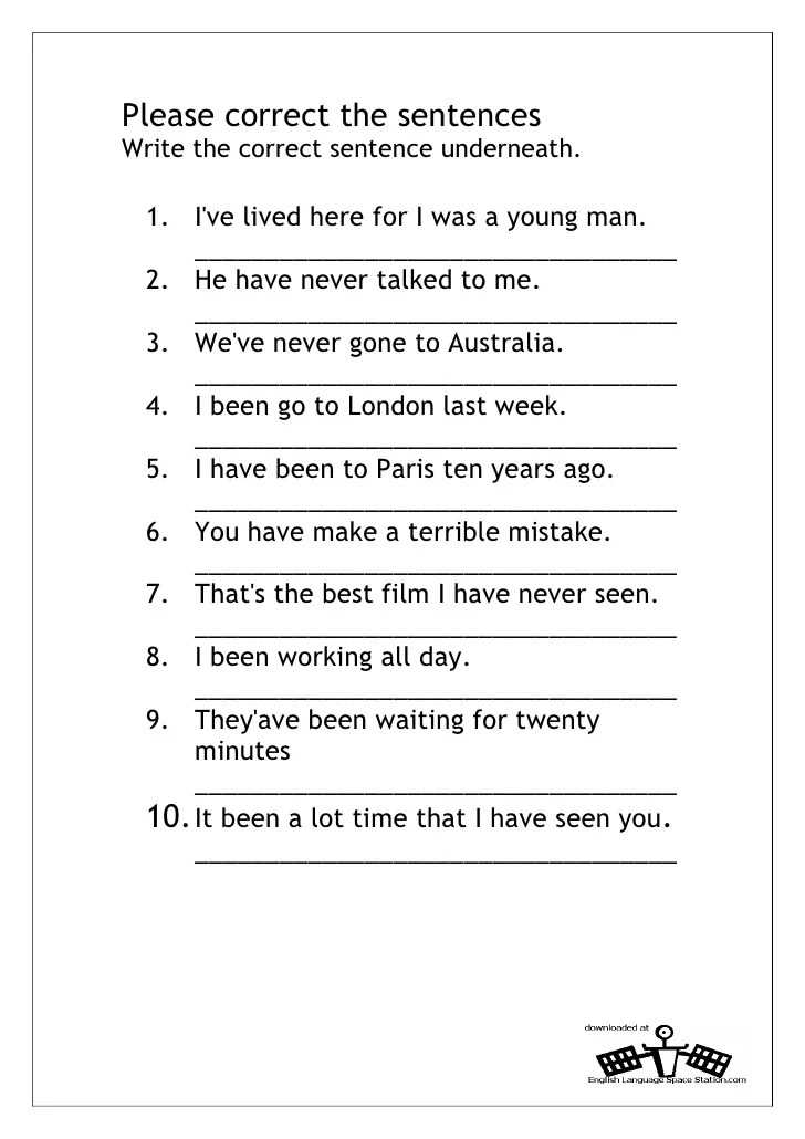 Sentence fragments worksheet: Answer key