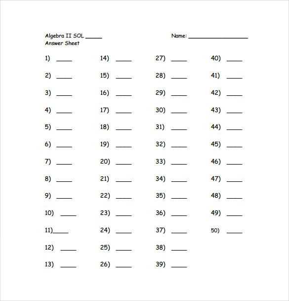 Benefits of Using an Answer Sheet Template