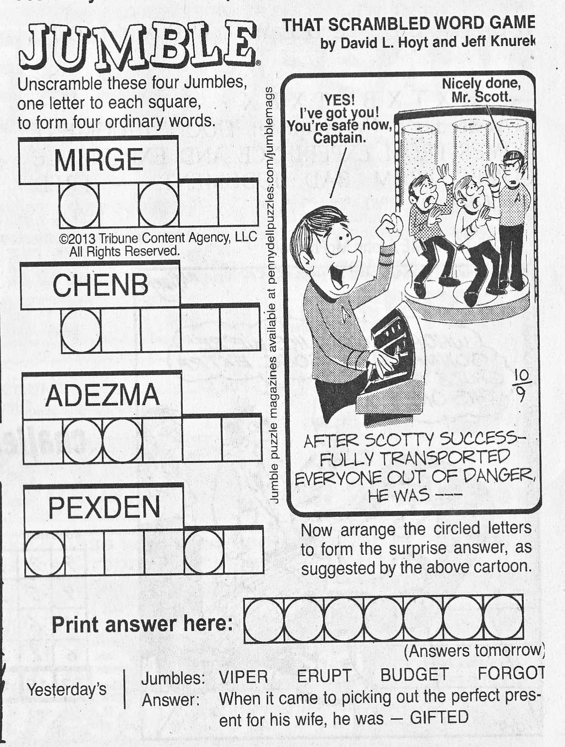 1. Start with the main clue: