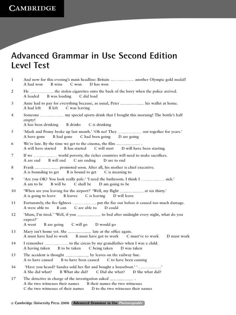 Answers for Level F: