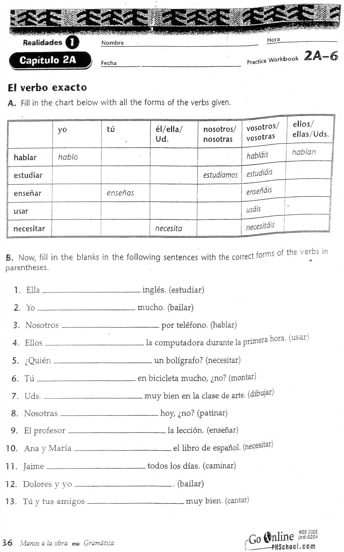 Answer Keys for Realidades 3 Capitulo 4 Guided Practice Activities