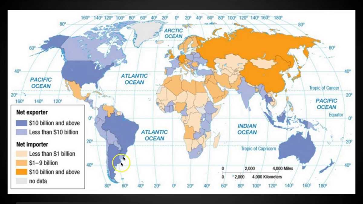2. What factors influence the location of commercial grain farming?