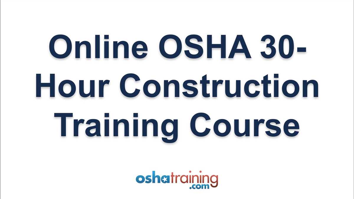 Common Osha 30 Exam Questions