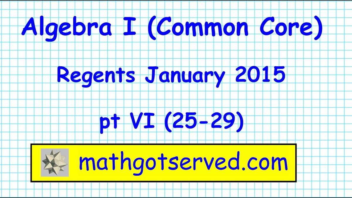 January 2026 algebra 1 regents answers