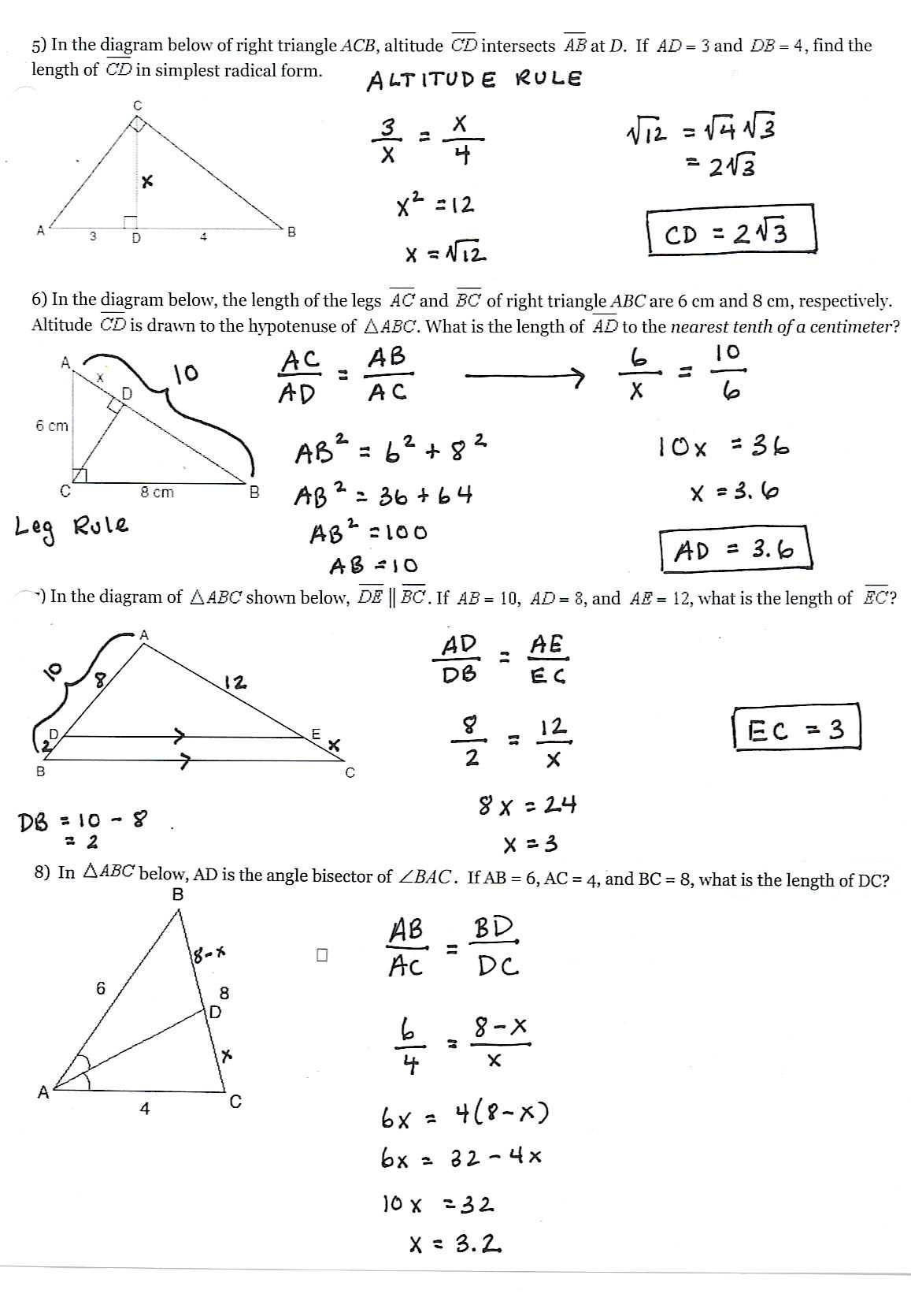 3. Applying the Pythagorean Theorem in triangles