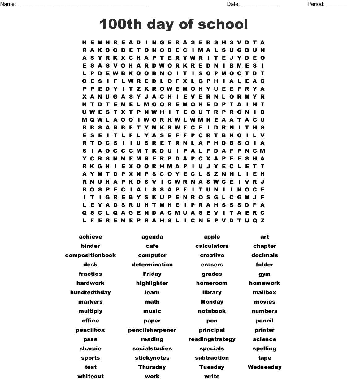 Pics Wordsearch Answers