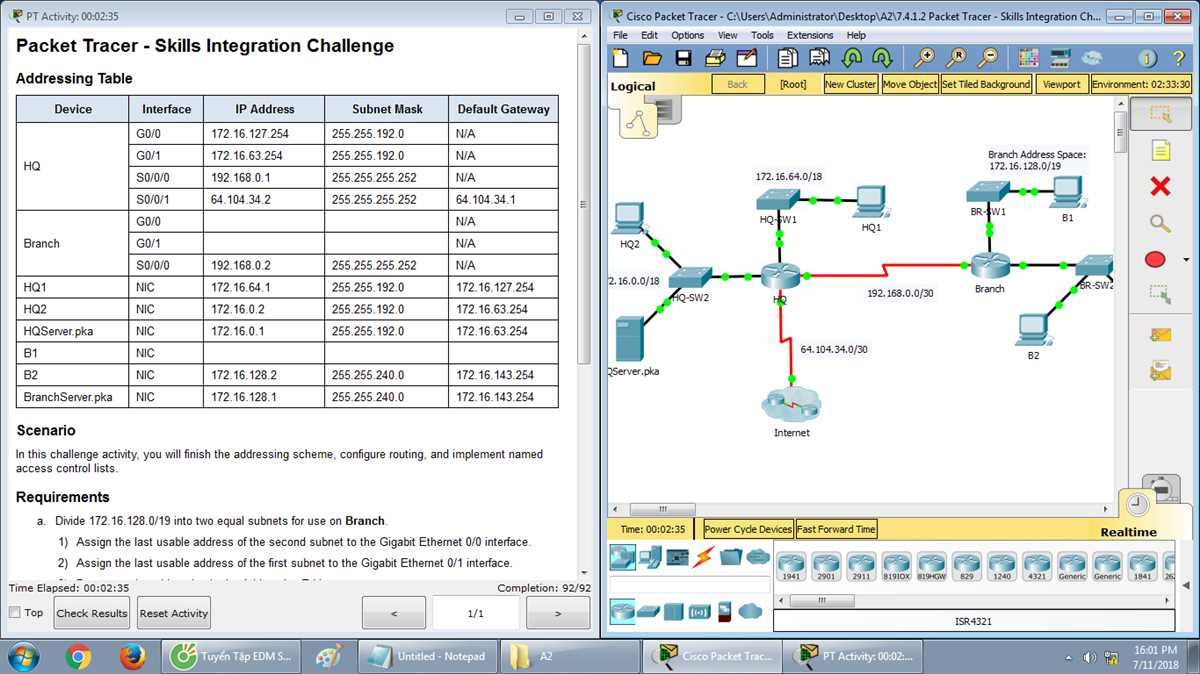Features of Packet Tracer 7.4.1.2
