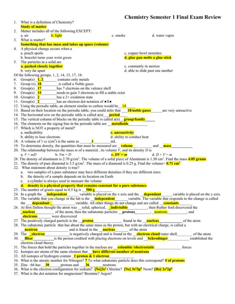 Key Concepts and Formulas