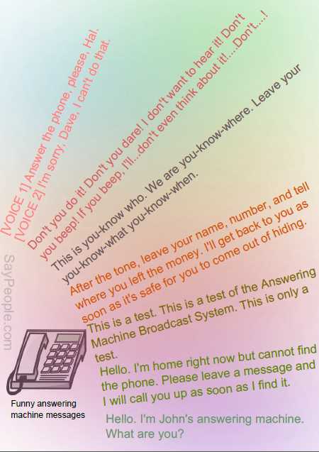 Types of answering machine greetings