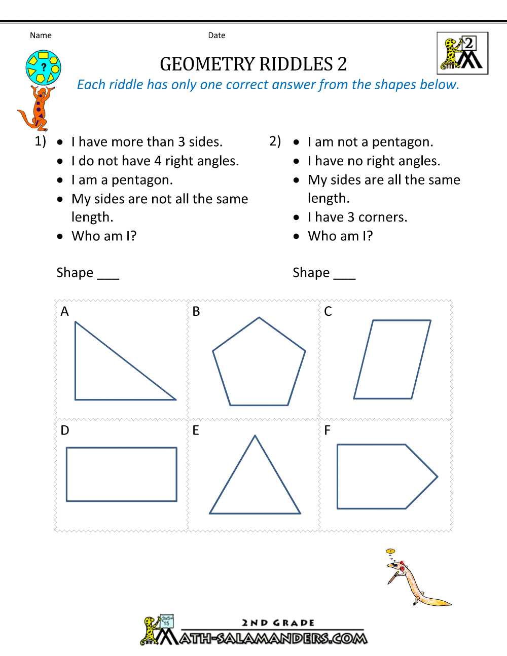 The Importance of Big Ideas Learning Geometry Worksheets