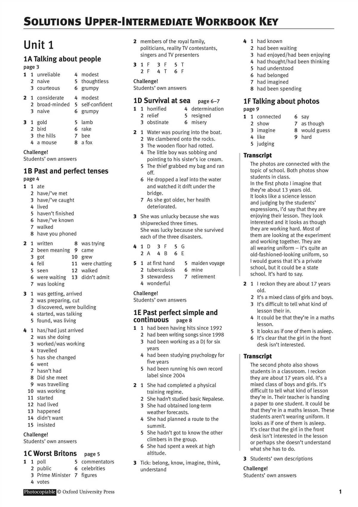 Reading plus answer key level e