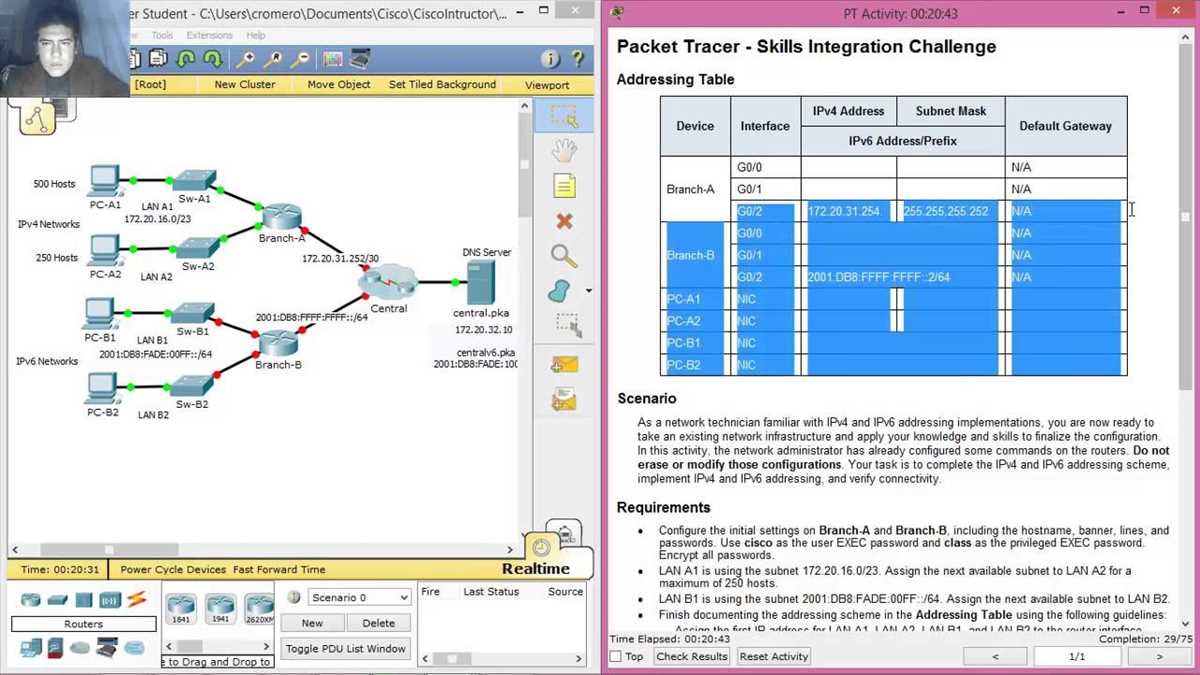 Packet Tracer Activities and Answers for 8.4 1.2 Packet Tracer