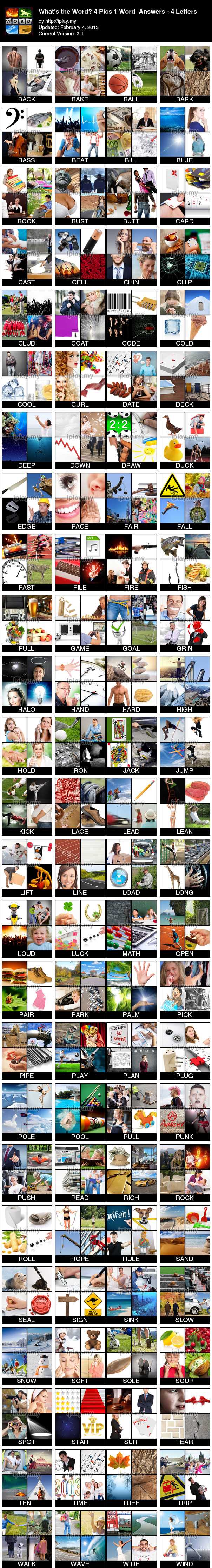 Common 6-Letter Words in 4pics1word