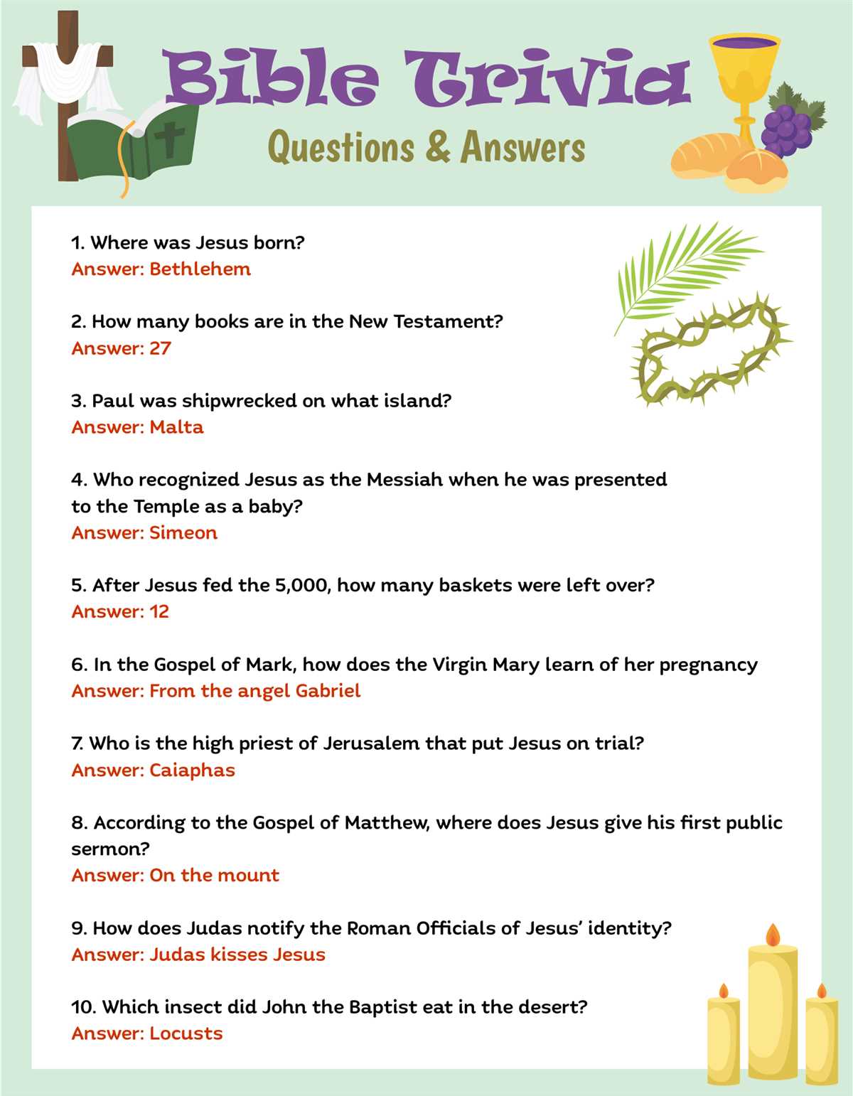 Here are some fun Bible trivia questions to engage the whole family: