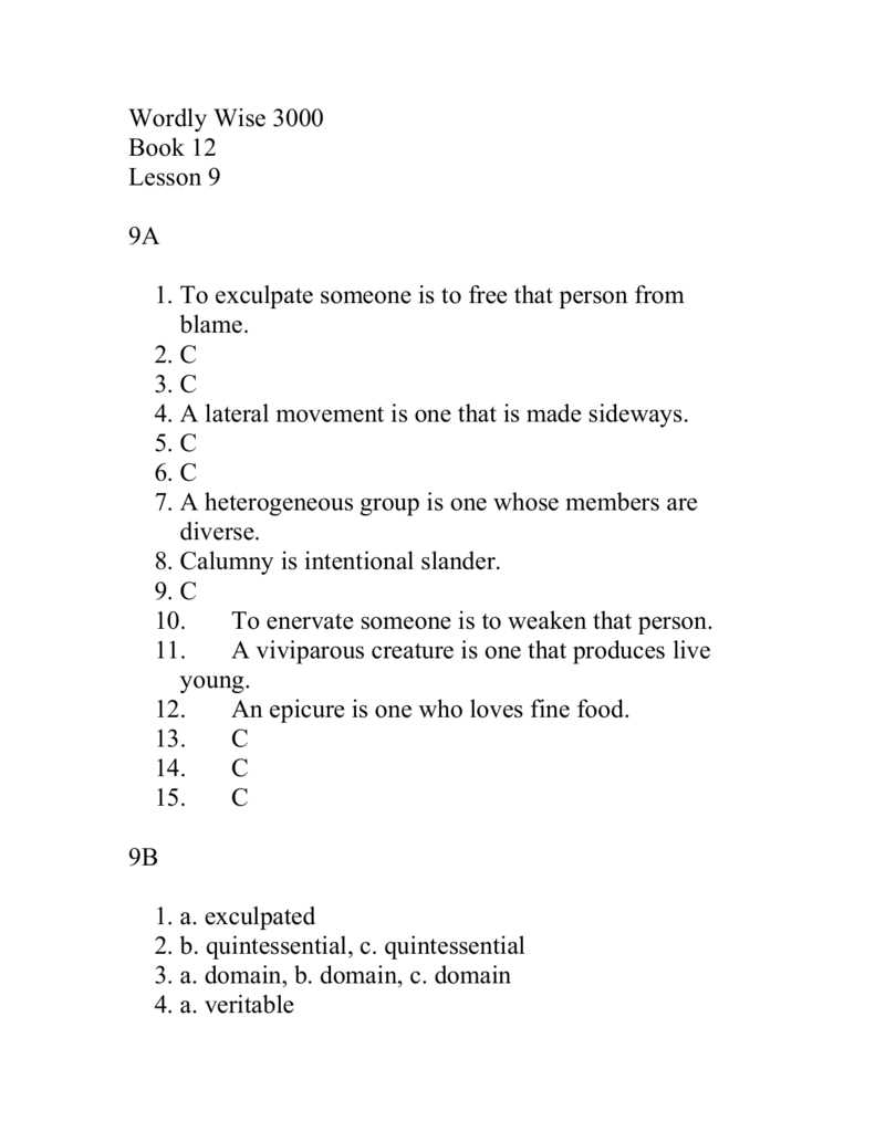 Wordly Wise Book 8 Lesson 7 Answers